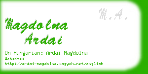 magdolna ardai business card